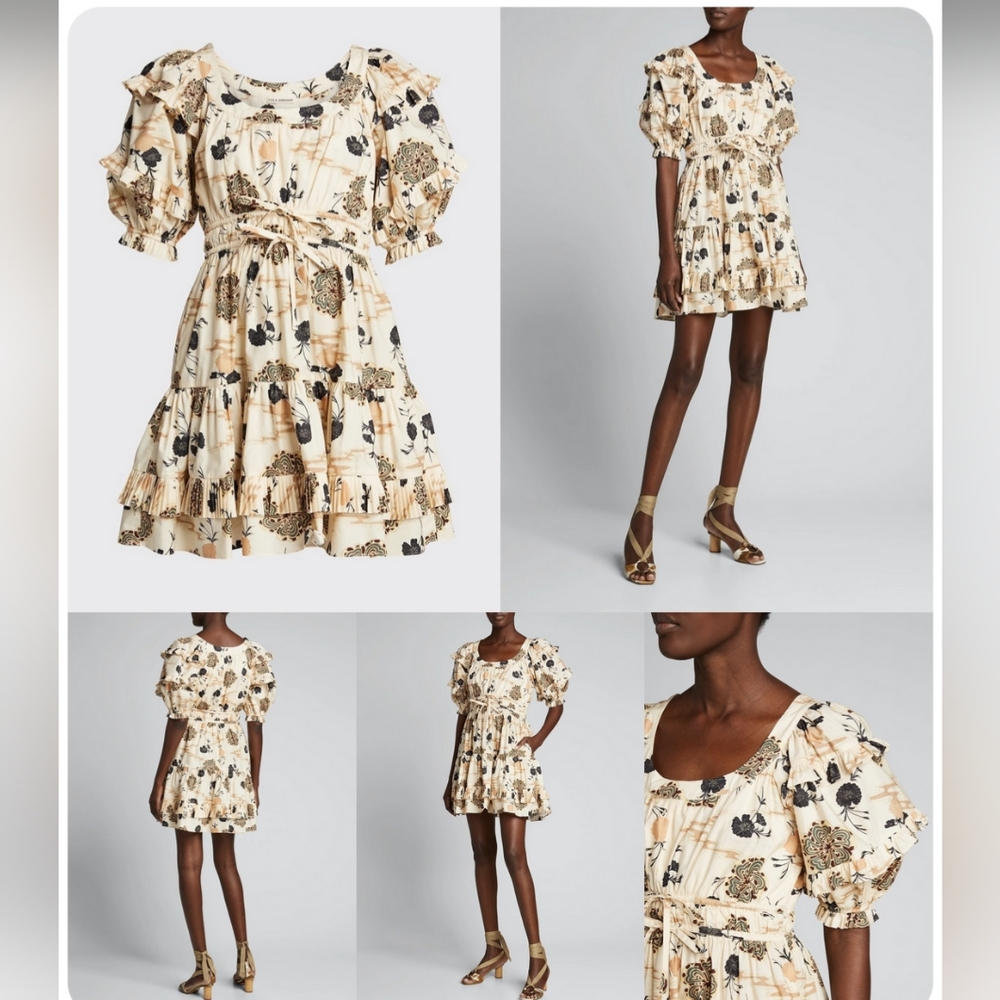 Ulla Johnson 'Naomi' ruffled mini in cream daisy print
